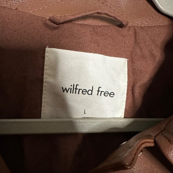 Wilfred Free Gaze Vegan Leather Jacket Epicurean Brown Size Large Aritzia NEW - Picture 5 of 7